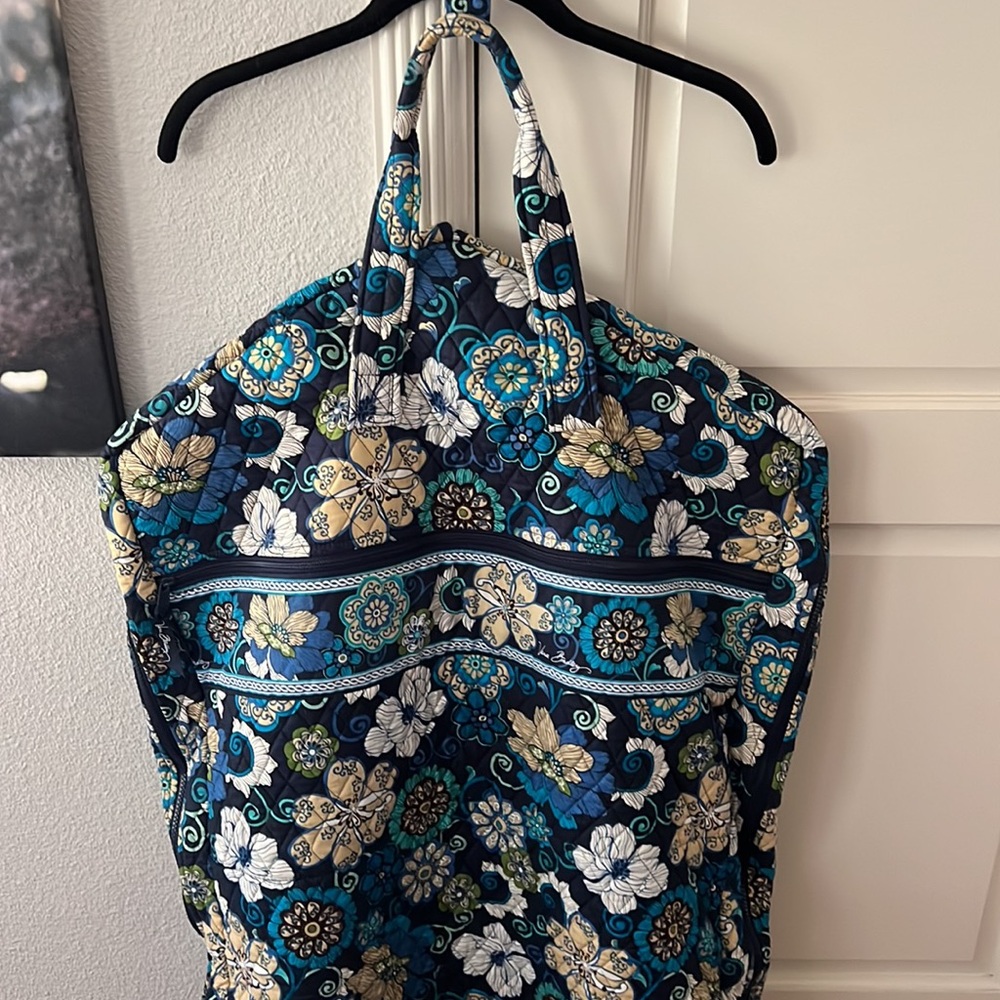 Vera Bradley Mod Floral Blue Garment Bag Lrg Lightweight Cotton Travel Accessory - Picture 2 of 16